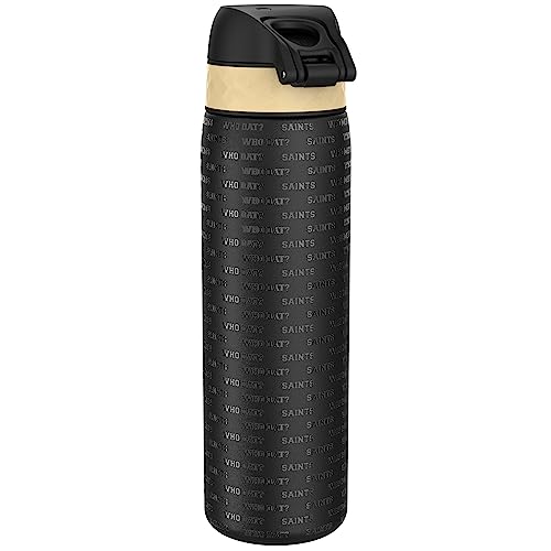Ion8 NFL New Orleans Saints Lightweight Steel Water Bottle, 600 ml/20 oz, Non-Insulated, Leak Proof, Easy to Open - Image 2