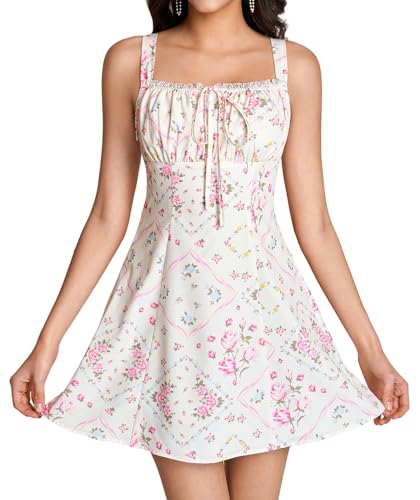 cute cheap dresses for graduation KUTUMAI Lace Mini Dress Floral Tie Smocked Short Women Sundress 2026 Summer PinkGinghamF XS at Amazon Women's Clothing store line silhouette complements all Men's Haggar® Premium Comfort fb_clabel_1_video Color:Blue-Seersucker