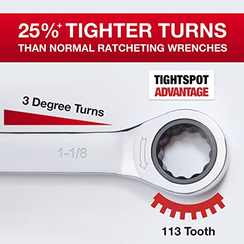 Jaeger 1 1/8 Inch Tightspot Ratchet Wrench With 113-Tooth Ratcheting Precision And Hardened, Polished Steel For Projects With Tight Spaces #TOP3