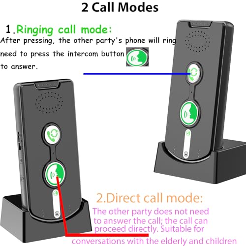 2 Way Wireless Intercom System for Home, 1/2 Mile, Full Duplex 2-Way Radio Hands Free, Rechargeable, 120H Standby,Volume Control - Room to Room, Elderly Care, Indoor Outdoor,Use for Business, Offices - Thumbnail 2