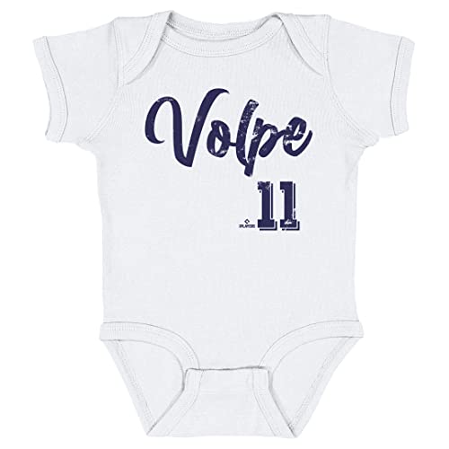 500 LEVEL Anthony Volpe Baby Infant One Piece Bodysuit (6M, White) - Anthony Volpe New York Script