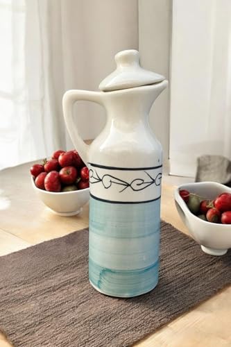 Image of MALAIKAH Ceramic Oil Dispenser Sea Blue Pack of 4 for Kitchen, Dining, Gifting, Home & Kitchen Decor
