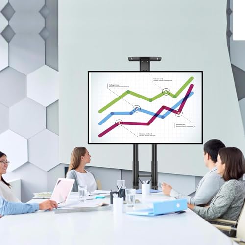 Perlesmith PSTVMC05 Rolling/Mobile Tv Cart With Wheels For 32-82 Inch Lcd Led 4K Flat Screen Tvs - Tv Floor Stand thumb #7