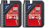 LIQUI MOLY Nachfüll-Öl 5W-40 | 1 L | Synthesetechnologie Motoröl | Art.-Nr.: 1305, farblos (Packung mit 2)