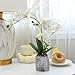 Wenhuidr White Fake Orchids Flowers in Pot Bendable Faux Orchids Artificial Flowers Washable Silk Orchid Phalaenopsis Decor for Home Wedding Table Centerpiece Bathroom Office