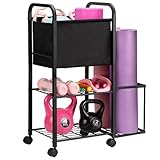 Yoga Mat Storage Rack Yoga Mat Holder Home Gym Equipment Workout Equipment Storage Organizer for Yoga Block,Foam Roller,Resistance Band,Dumbbell,Kettlebell