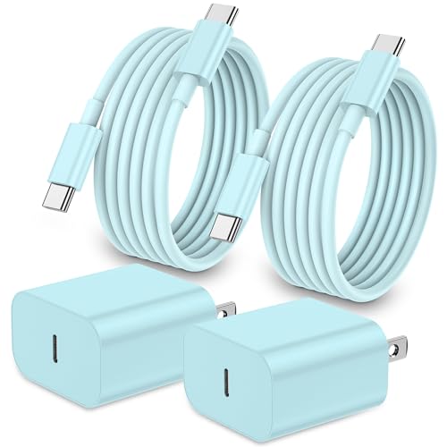 Image of iPhone 17 16 15 Charger Fast Charging,2Pack 20W Apple iPad USB C Wall Chrager Block with 6FT USB C to C Cable for iPhone 17 /Pro /Pro Max /17 Air / 16 /16 Pro /16 Pro Max /15 /Plus /Pro /Pro Max (Green)