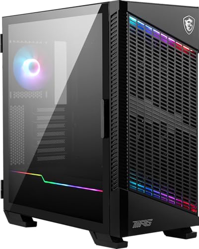 MSI MPG VELOX 100P AIRFLOW Boîtier pour Ordinateur Gaming, Noir, 4 ventilateurs ARGB 120 mm, USB...