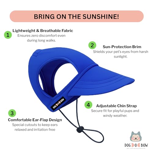 Image of Dog-O-Bow Baseball Cap for Dogs | Stylish, Durable & Comfortable Outdoor Cap (Large)