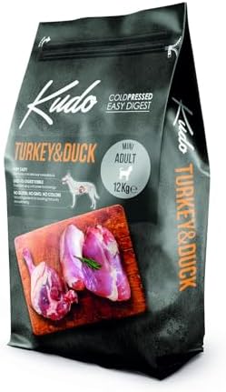 Kudo - Alimento seco prensado en frío con pavo y pato para perros...