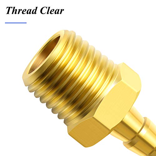 Image of Tailonz Pneumatic Brass Hose Barb Fitting -1 /4 Inch Barb to 3 /8 Inch Male NPT Adapter(10Pack)