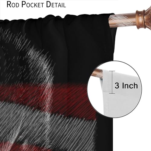 Animal Eagle Blackout Curtain Scary Bald Eagle American Flag Independence Window Curtain Darkening Drapes Bedroom Living Room Kitchen Dining Room Cafe 2 Panels 42x45 in by Kurtect - Used condition - Image 6