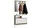 Produktbild FORTE Foxi Kompaktgarderobe inklusive Spiegel, Holzwerkstoff, Sonoma Eiche Dekor, 97.5 x 25 x 180 cm