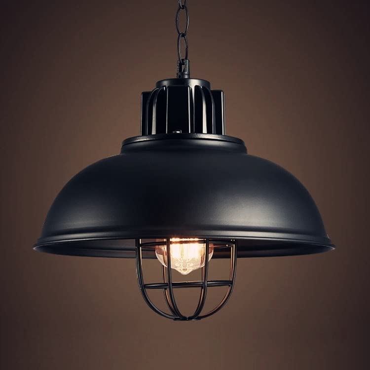 Luminaire suspendu industriel en métal bronze huilé pour plafond vintage