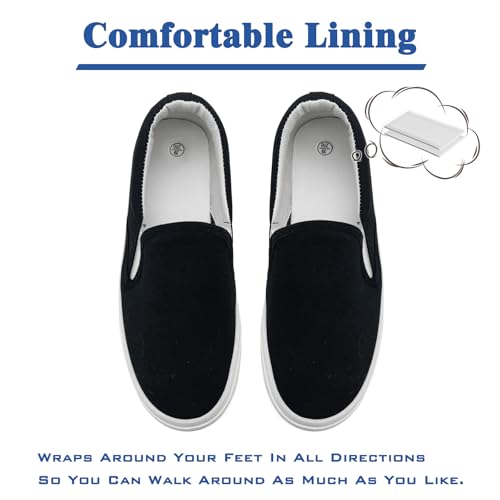 Men's Slip On Loafers Classic Canvas Shoes Casual Comfortable Flat Leisure Vintage Breathable Lightweight Dress Walking Sneakers4