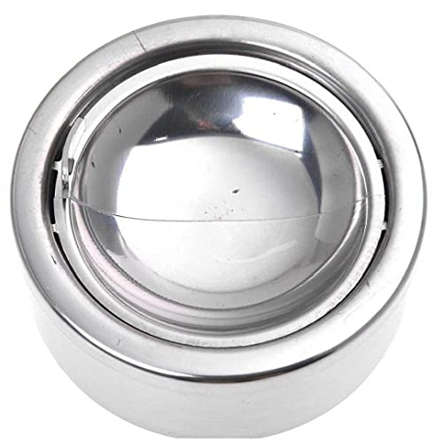 Sanfiyya Acciaio Inossidabile Flip Top Apertura Posacenere con Coperchio a Cerniera Portasigare Portasigare Frost Posacenere Posacenere Argento Home & Garden Patio Mobili da Giardino All'aperto - Image 3