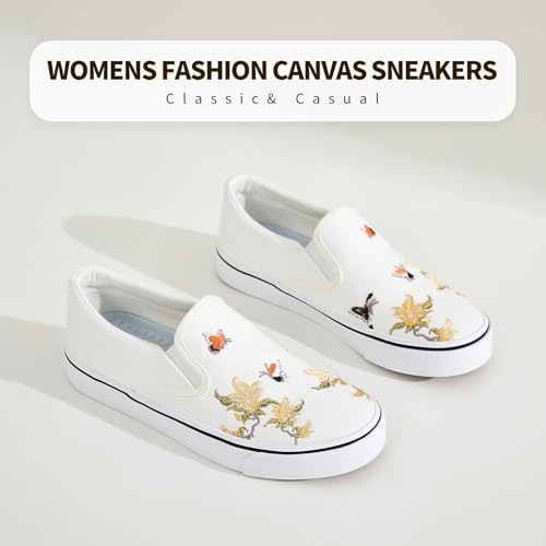 Image of Women's Canvas Slip On Sneakers Non Slip Loafers | low top non slip on walking breathable casual comfortable fashion tennis