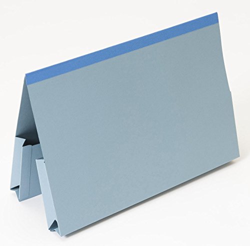 Exacompta - Ref 218-BLUZ - Guildhall - Reinforced Double Pocket Legal Wallets, 25 x 35.5cm, 315gsm Heavyweight Manilla, A4 & Foolscap, Blue Angel Certified - Blue, Pack of 25