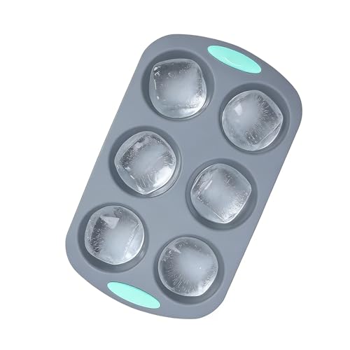 Bkljkf Molde de cubitos de hielo de silicona para hacer cubitos de hielo, herramienta antiadherente para hacer chocolate, molde de silicona para corona de Navidad, para hornear y bebidas como whisky,