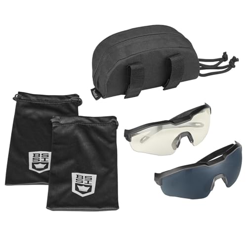 bolle SAFETY MY6 Eyeshield Safety Glasses PLATINUM Lite, anti-scratch and anti-fog coating - 2 Eyeshield Kit - Clear/Smoke PC Lens