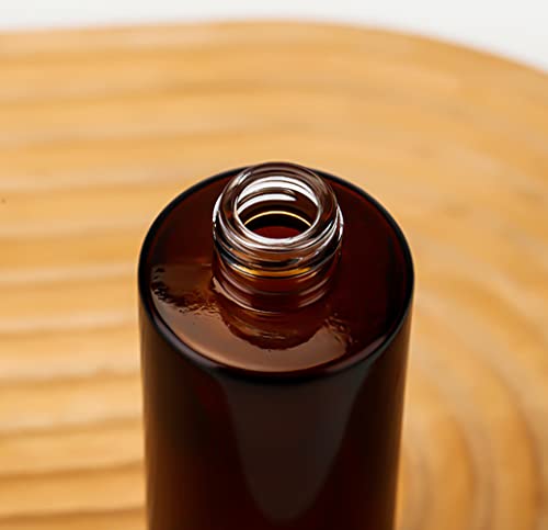 2 PCS 120ml/4oz Amber Glass Travel Bottles with Black Pump - Leakproof Lotion Dispenser for Essential Oil, Cream, Shampoo3