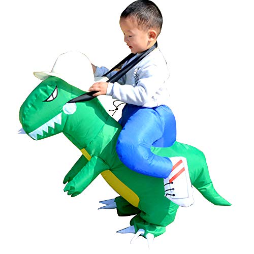 NIBEMINENT Inflatable Dinosaur T-Rex Blow Up Costume Suit Dino Rider for Halloween Cosplay Fancy Dress Party Events - Toddler Size