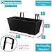 BIRDROCK HOME 2pk Metal Railing Planter - Black Balcony Flower Box - Deck Rail Boxes - House Apartment Plant Pot