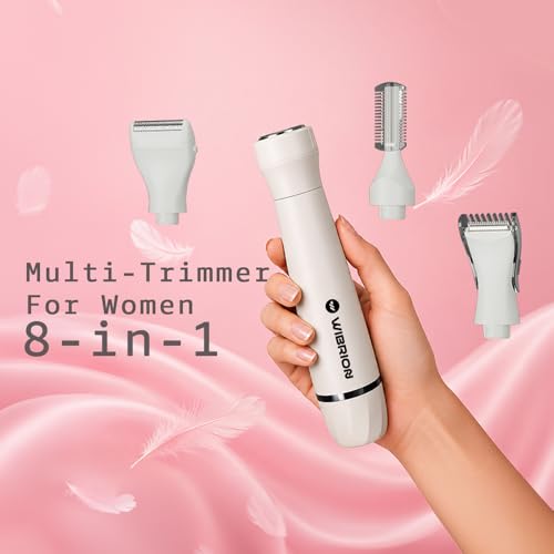 Image of Women's Trimmer 8-in-1 Rechargeable Grooming Kit | Bikini Trimmer for Woman | Face & Body Hair Removal, Underarm | Cordless, USB Charging | Gentle, Painless & Safe