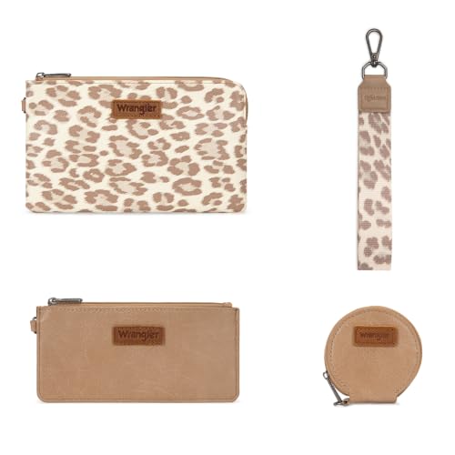 Image of Montana West X Wrangler Keychain Wallets for Women Dual Pouch Wristlet