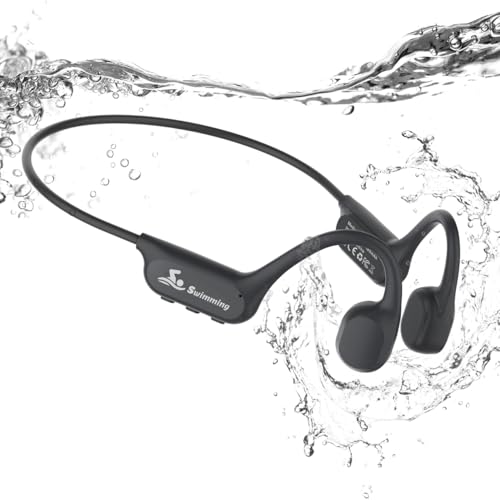 ANSTEN Swimming Headphones Bluetooth 6.0 Bone Conduction Headphones, IPX8 Waterproof Earbuds with MP3 Mode 8GB Memory Open Ear Earphones, Underwater Headphones for Swimming Running Surfing Cycling