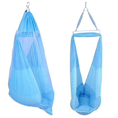 Image of Baby Bed Cradle Cloth with Mosquito Net and Triangle Spring Set