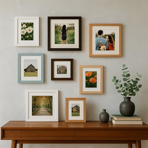 8x12 Oak Wood Picture Frams - Minimalist 8x12 Oak Wood Frames, 8"x12" Picture Frame Wood, Natural Solid Wooden Picture Frames for Wall Art Photo and Prints(1 Pack, Walnut)
