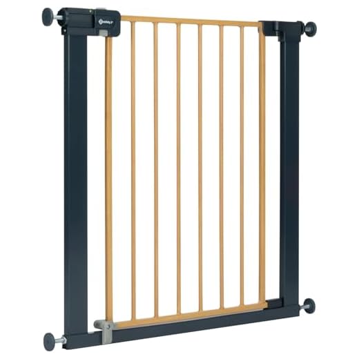 Safety 1st Easy Close Metal, Barrera Seguridad Niños Escalera Presión, 73–80cm (máx. 108cm), Valla Seguridad Infantil Fácil Cierre, Abre 1 Mano, Sin Tornillos, Doble Bloqueo, Efecto Madera