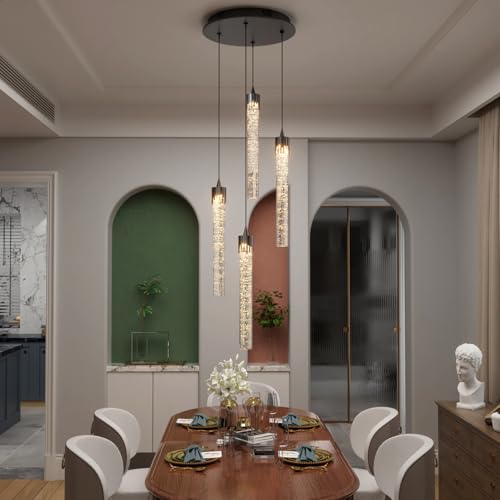 ykolupty Mini Chandelier Crystal Pendant Lights,Bubble Crystal Chandelier for Living Room Bedroom Modern LED Ceiling Light Dimmable 2700k-6000k by ykolupty - Used condition - Image 7
