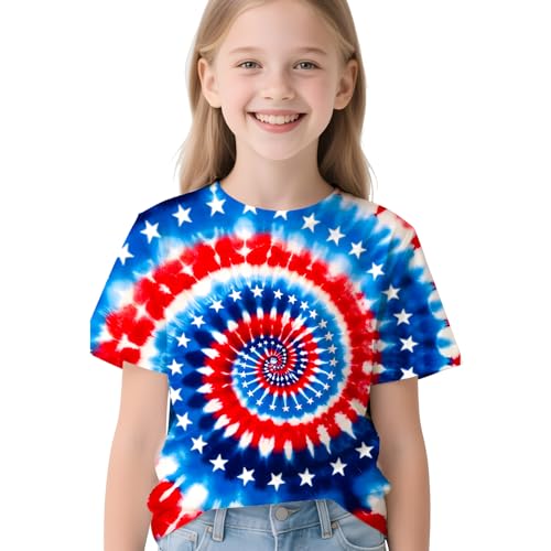 Image of Kids Neon Tie Dye Shirt for Boys Girls Tie-Dye T-Shirt Hippes Tshirt Senior Children Tee Size 6-16 Years Age