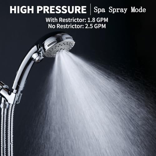 DOILIESE High Pressure Shower Head with Handheld Spray 6 Settings Chrome by DOILIESE - Used condition - Image 4