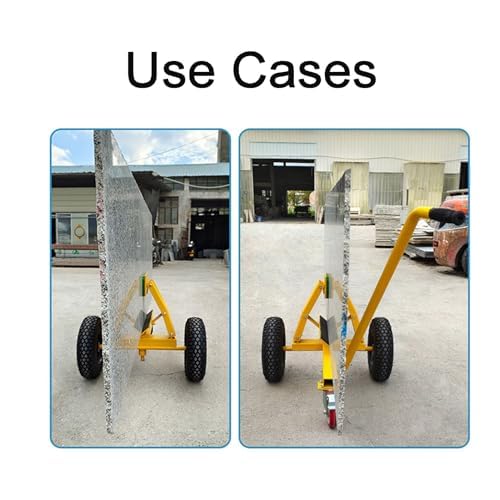 Carrello resistente per marmo, lastre e porte in pietra, carrello per movimentazione materiali con manico staccabile, presa sicura