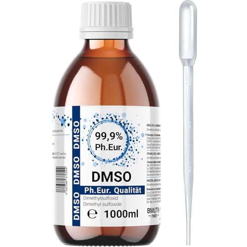 1000ml DMSO 99 9% Dimethylsulfoxid in pharmazeutischer Reinheit nach Ph. Eur. Hochwertige Lösung in lichtgeschützter Braunglasflasche