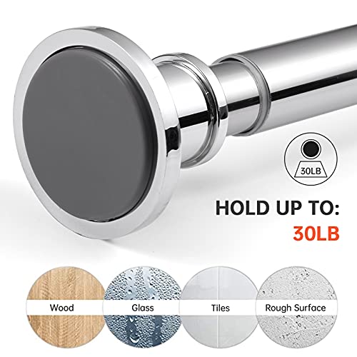 Image of BRIOFOX Industrial Shower Curtain Rod - Never Rust Non-Slip 43-72 Inch 304 Stainless Steel, Chrome