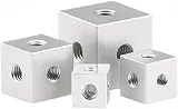 Orivin Lot De 20 Connecteurs Cubiques M-3 En Aluminium, Bloc De Fixation Hexagonal Carré Pour Plaque Acrylique Fixe, Matériel D'éclairage, 10 X 10 X 10 Mm, Argent - 4