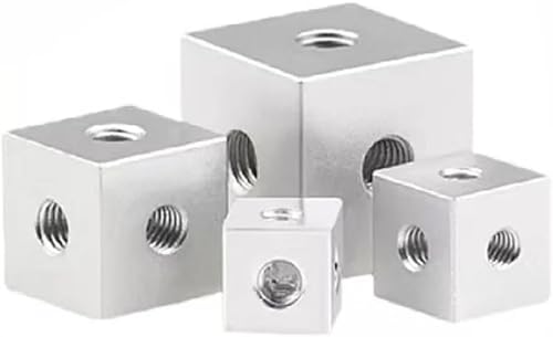 Orivin Lot De 20 Connecteurs Cubiques M-3 En Aluminium, Bloc De Fixation Hexagonal Carré Pour Plaque Acrylique Fixe, Matériel D'éclairage, 10 X 10 X 10 Mm, Argent - 4