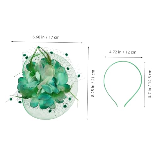 Fascinateur chapeau vintage vert résistant avec pince secure pour mariage