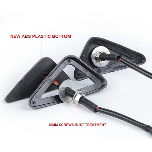Clignotants moto encastrés triangle 12V fumés avec feu de position DRL - 2 pièces