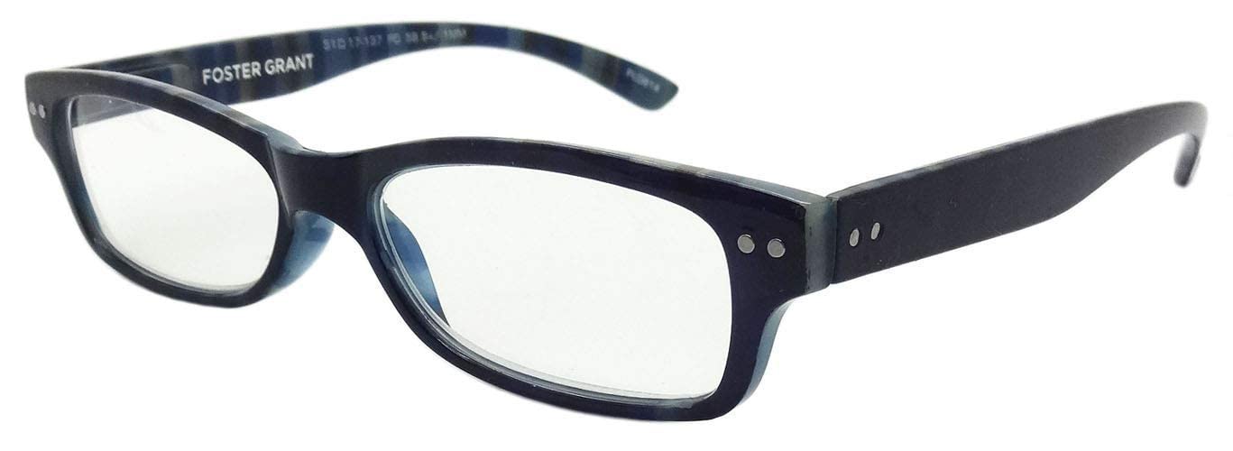 Foster Grant Reading Glasses with Multicolour Stripe Case +3.50 =+3.50 strength
