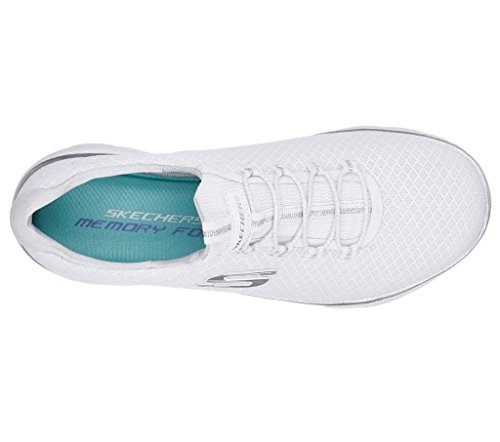 Skechers Tênis Feminino Summits, Branco/Prata, 8