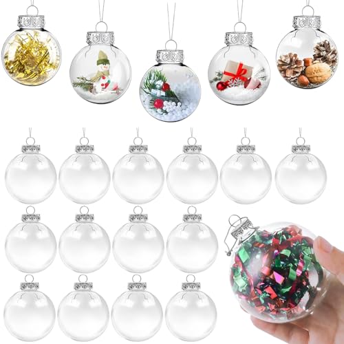 Befüllbare Weihnachtskugeln 30 WJXKAZYX 20 Stück Christbaumkugeln Durchsichtig 6cm Weihnachtskugeln...