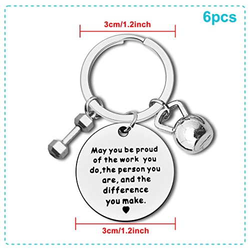 6Pcs Fitness Gym Charm Keychain Fitness Instructor Gift Appreciation Gifts For Fitness Coach Workout Coach Fitness Trainer Gift Inspirational Personal Trainer Bodybuilder Coworker Gym Workout Gift #TOP1