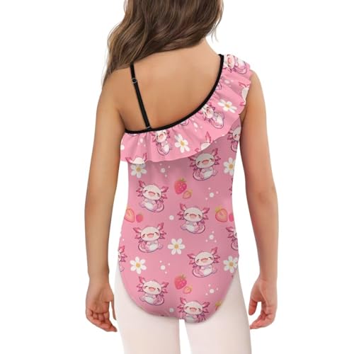 Girl One Piece Swimsuit Ruffle Rash Guard Inner Bathing Suit with Shoulder Adjustable Strap Swimwear Age 3-14 Years3