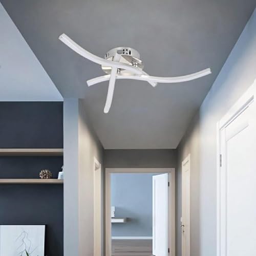 Lámpara de techo triangular LED blanca de 3 luces con protección ocular para dormitorio 4
