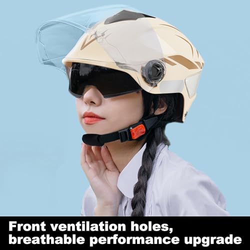 Casco de moto con doble visor ajustable para scooter y moped 3